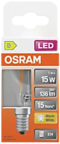 Led Lyspære E14 Classic P15 136lm klar-Osram