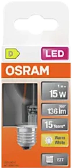 Led Lyspære E27 Classic P15 136lm klar-Osram Discount