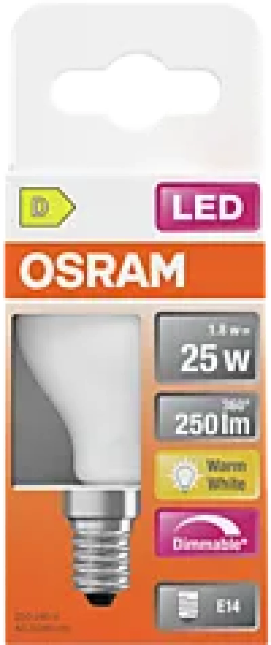 Led Lyspære E14 Classic P25 250lm matt Dimbar-Osram New