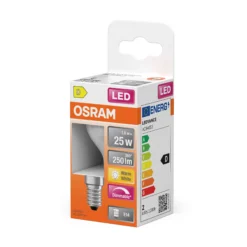 Led Lyspære E14 Classic P25 250lm matt Dimbar-Osram New