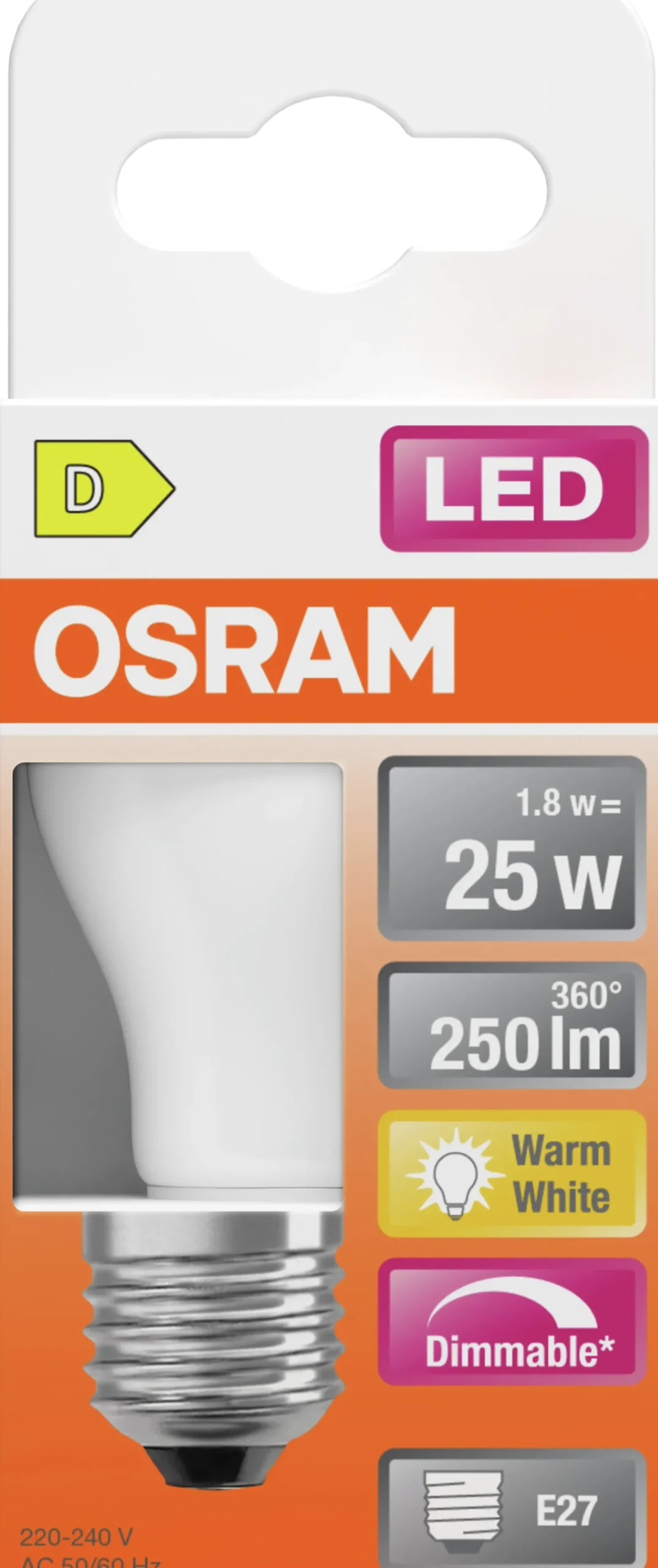 Led Lyspære E27 Classic P25 250lm matt Dimbar-Osram Discount