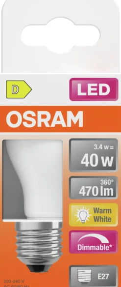Led Lyspære E27 Classic P40 470lm matt Dimbar-Osram New