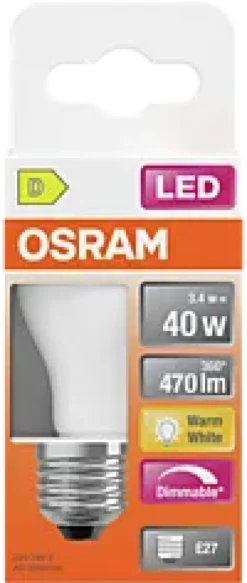Led Lyspære E27 Classic P40 470lm matt Dimbar-Osram New