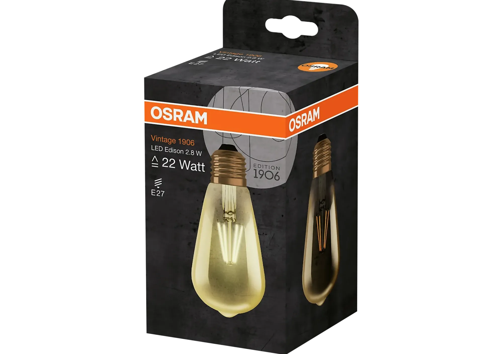 LED lyspære1906 Edison 22 2,8W 824 gold E27-Osram