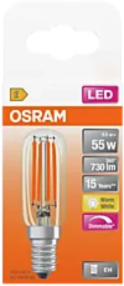 Led Lyspære E14 T26 55 730lm klar Dimbar-Osram