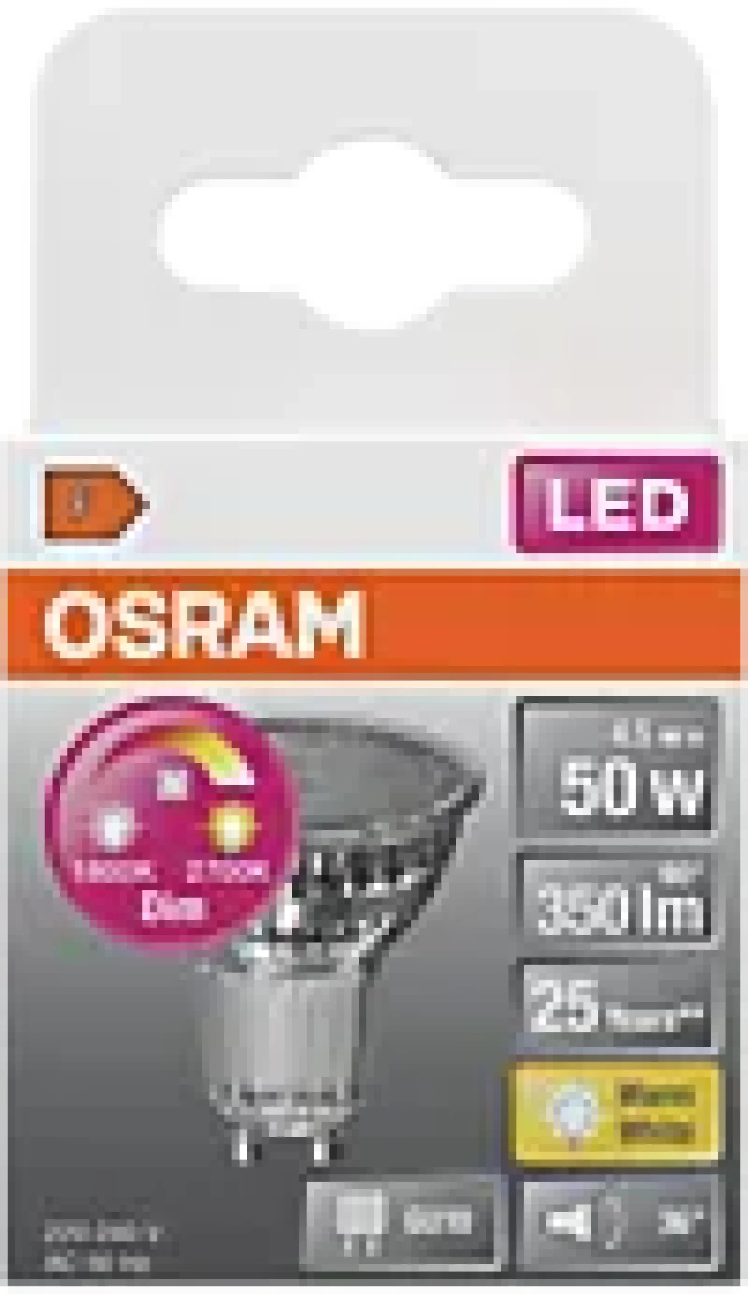 LED lyspære PAR16 50 GU10 glow dim 4,5W 2700K- 1800K 90° 230V-Osram New