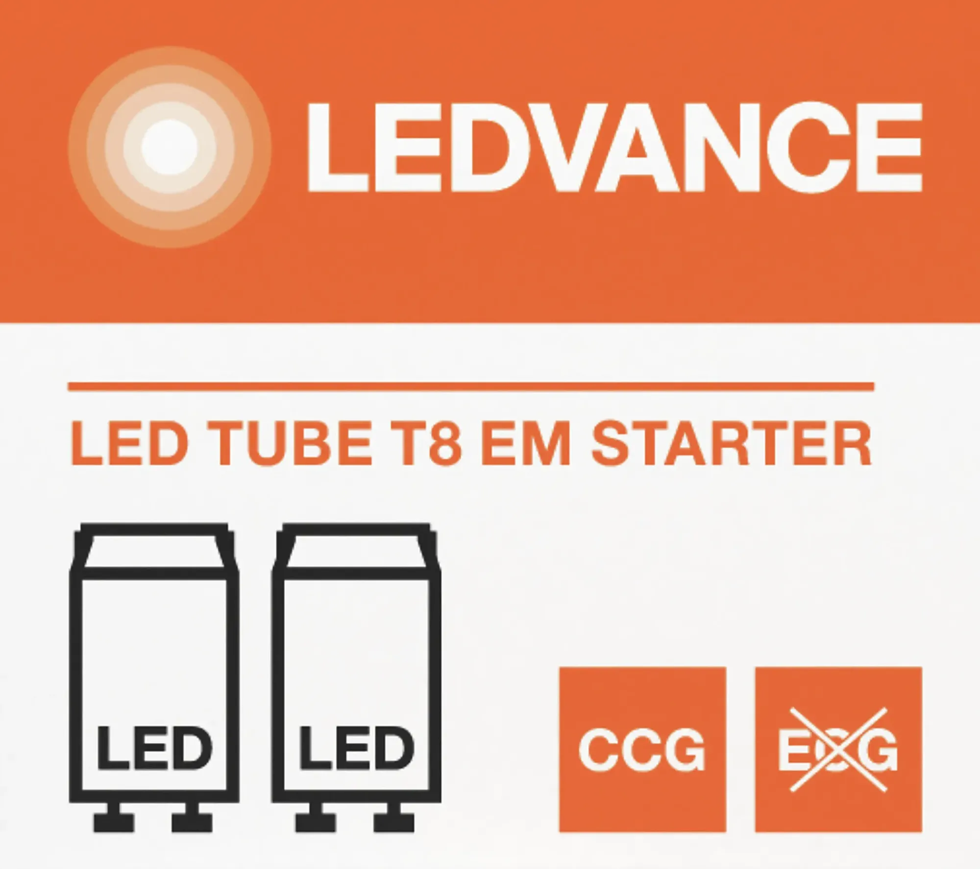 Led Lysrør Starter T8 2stk-Ledvance Clearance