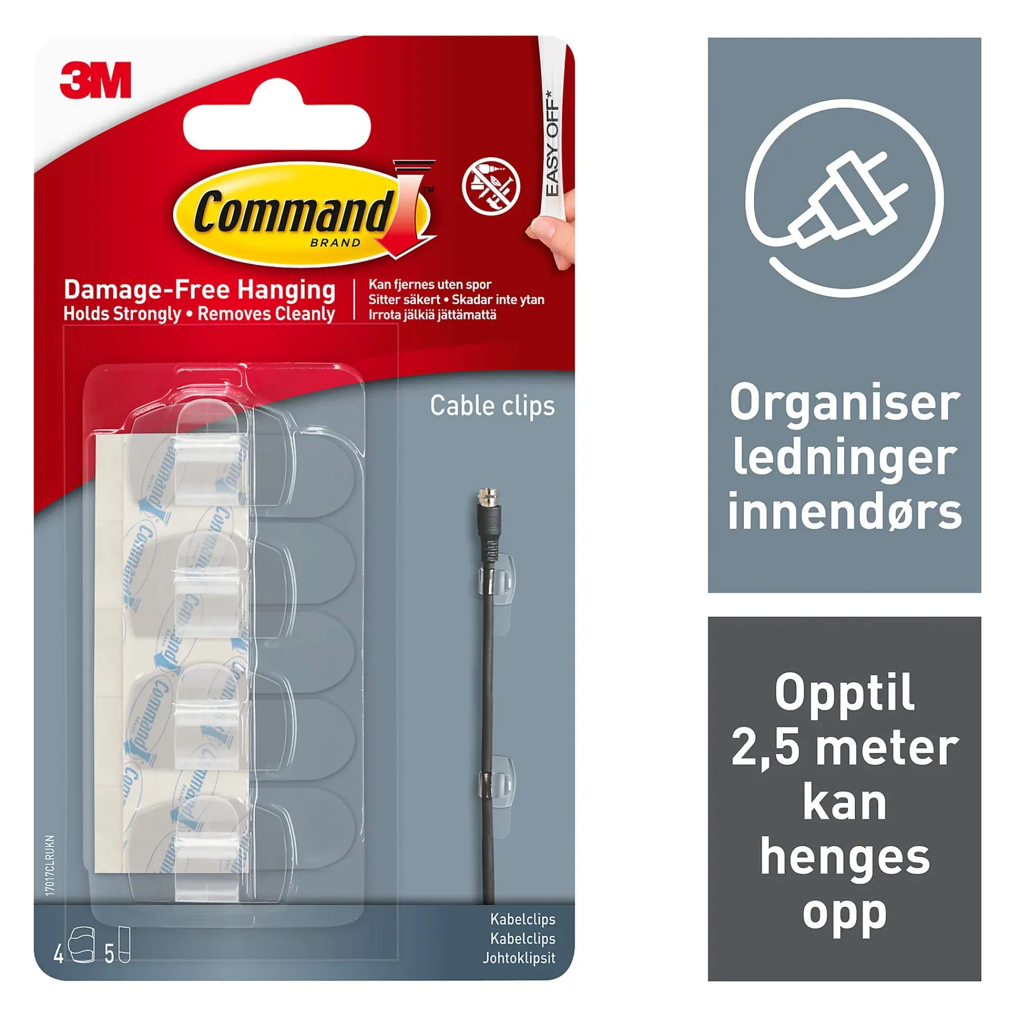 Ledningsklips innendørs-Command Outlet