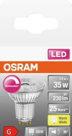 LED PAR16 35 dim 2700K GU10-Osram New