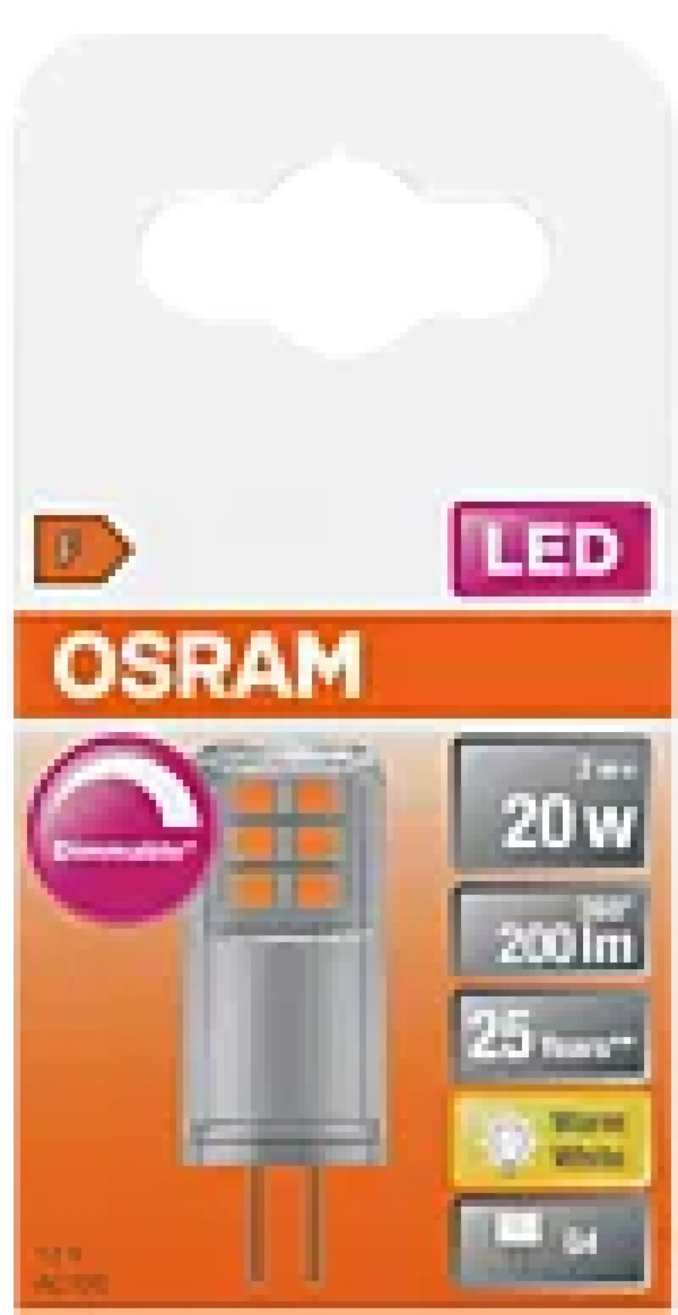 Led Pin G4 20 200lm klar Dimbar Varmhvit-Osram Discount