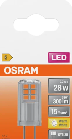 Led Pin Gy6,35 28 300lm klar Varmhvit-Osram Discount