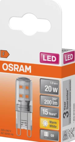 LED pin 20 1,9W 2700K G9-Osram New