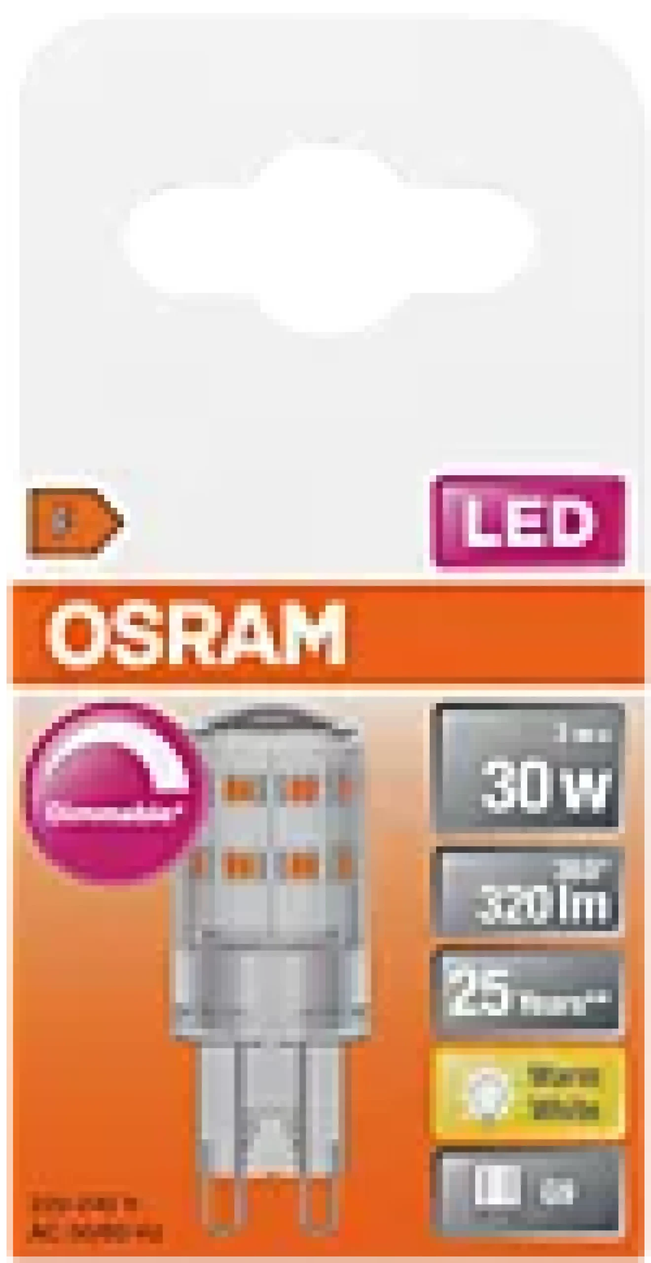 LED pin 30 3W dim 2700K G9-Osram