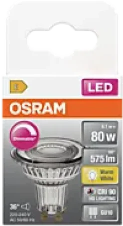 Led Spot Gu10 Par16 80 575lm Dimbar Varmhvit-Osram Sale