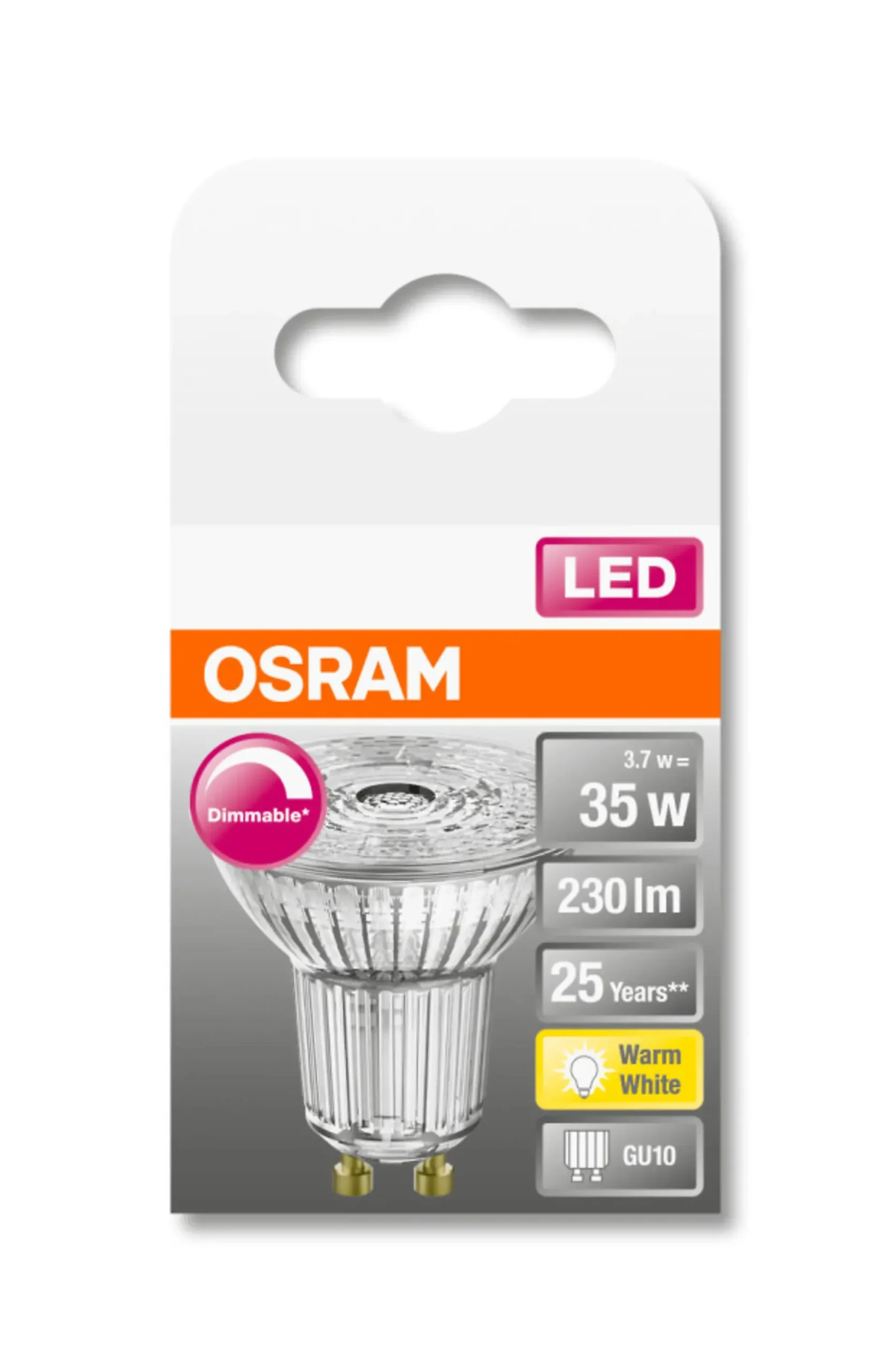 Led Spot Par16 35 3,7W 2700K Dim Gu10-Osram Sale