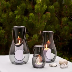 Lykt med hank Design With Light smoke 16cm-Holmegaard Best
