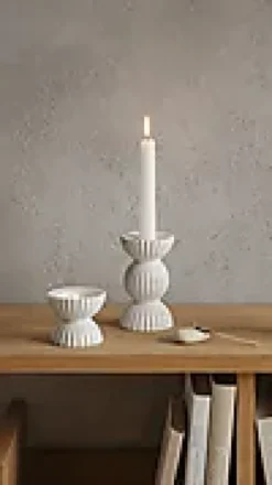 Lysestake Tura kubbelys 11.5cm-Lyngby porcelæn Clearance