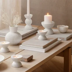 Lysestake Tura kubbelys 11.5cm-Lyngby porcelæn Clearance