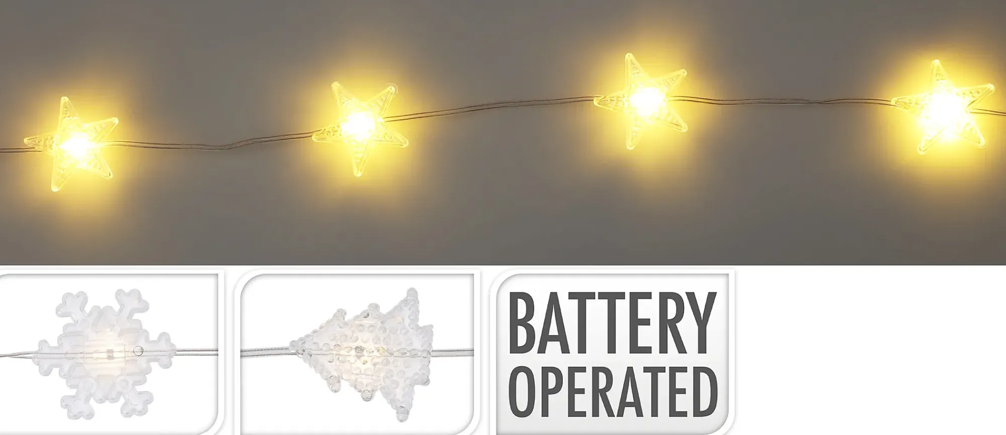 Lyslenke 100ledlys med transparent dekorasjon varmhvit IP44 3m-Ki Online