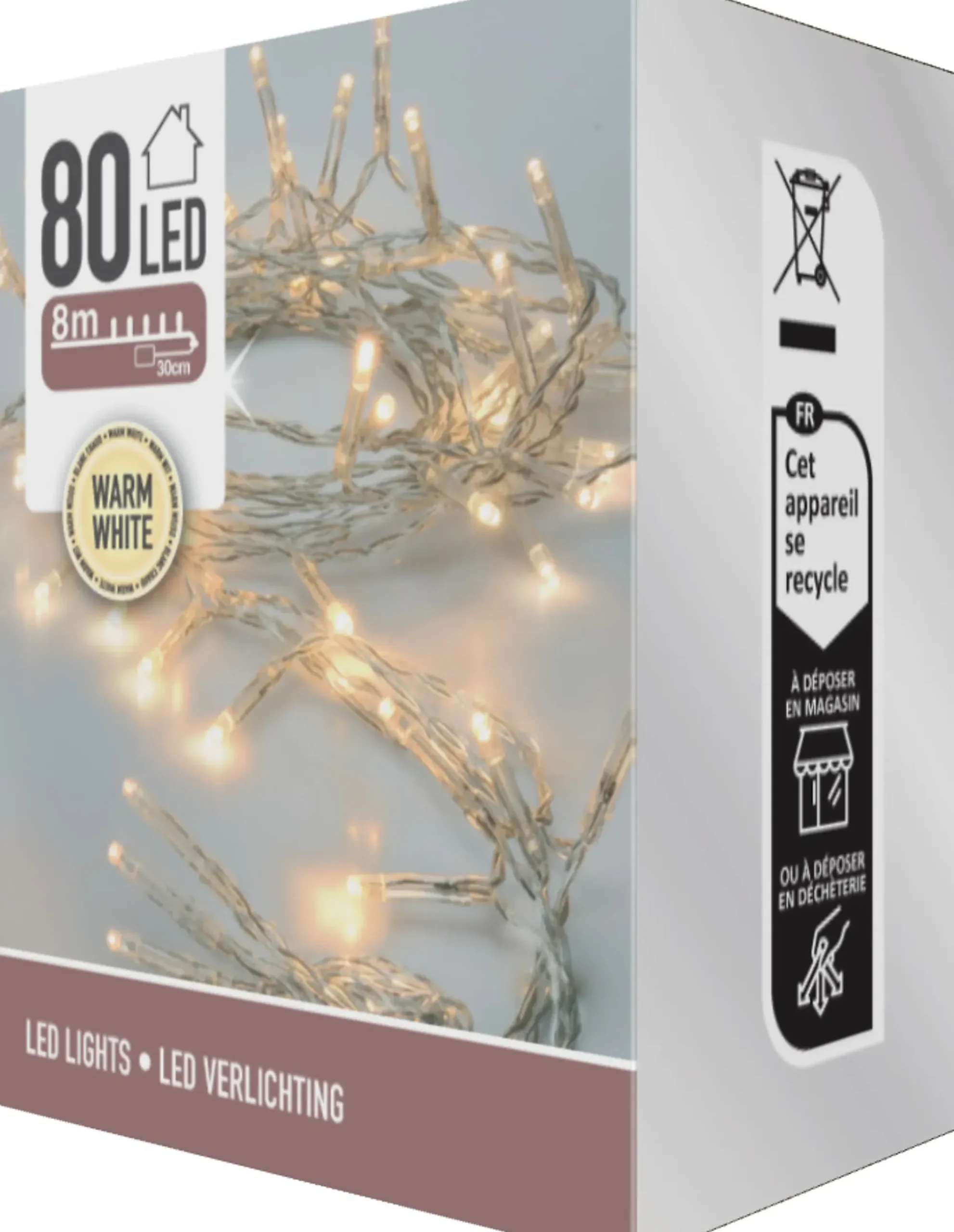 Lyslenke 80ledlys varmhvit 8m-Ki Outlet