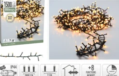 Lyslenke MicroCluster 1500ledlys varmhvit IP44 30m-Ki Sale