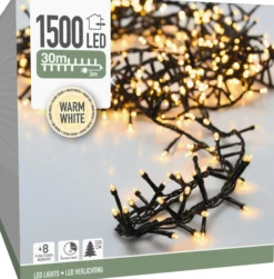 Lyslenke MicroCluster 1500ledlys varmhvit IP44 30m-Ki Sale