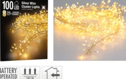 Lyslenke Silver Wire Cluster 100ledlys 1m-Ki Best