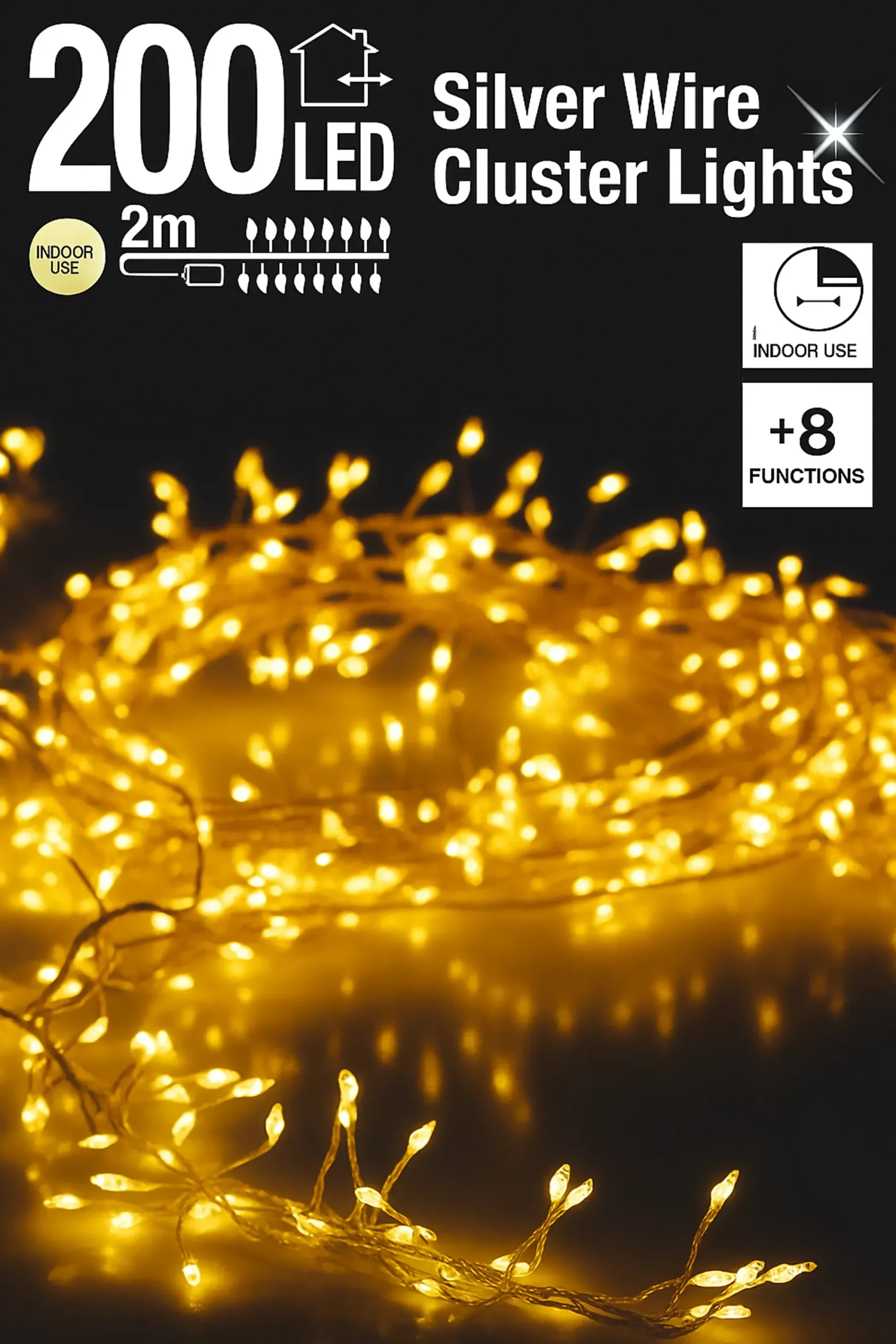 Lyslenke Silver Wire 200ledlys varmhvit IP44 2m-Ki Online