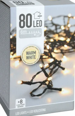 Lyslenke String 80ledlys varmhvit 6m-Ki Outlet