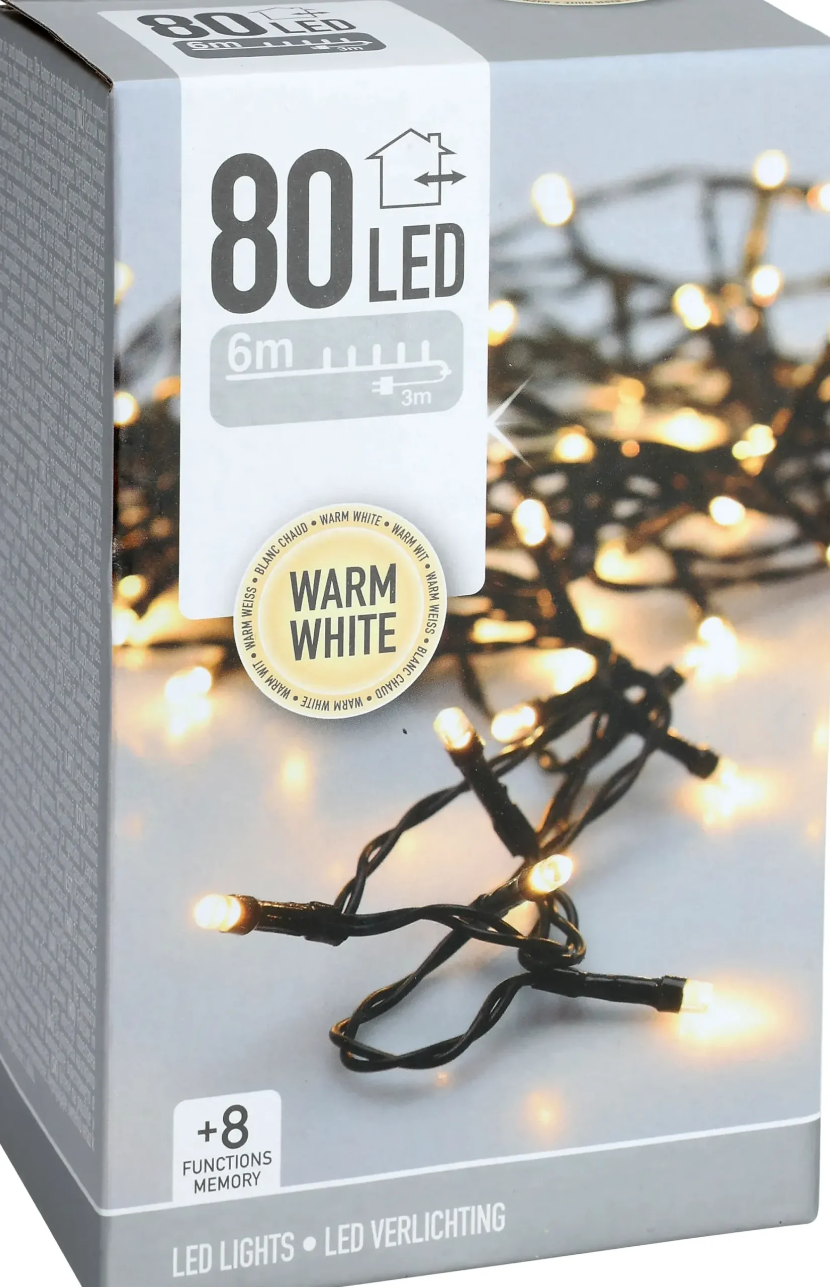 Lyslenke String 80ledlys varmhvit 6m-Ki Outlet