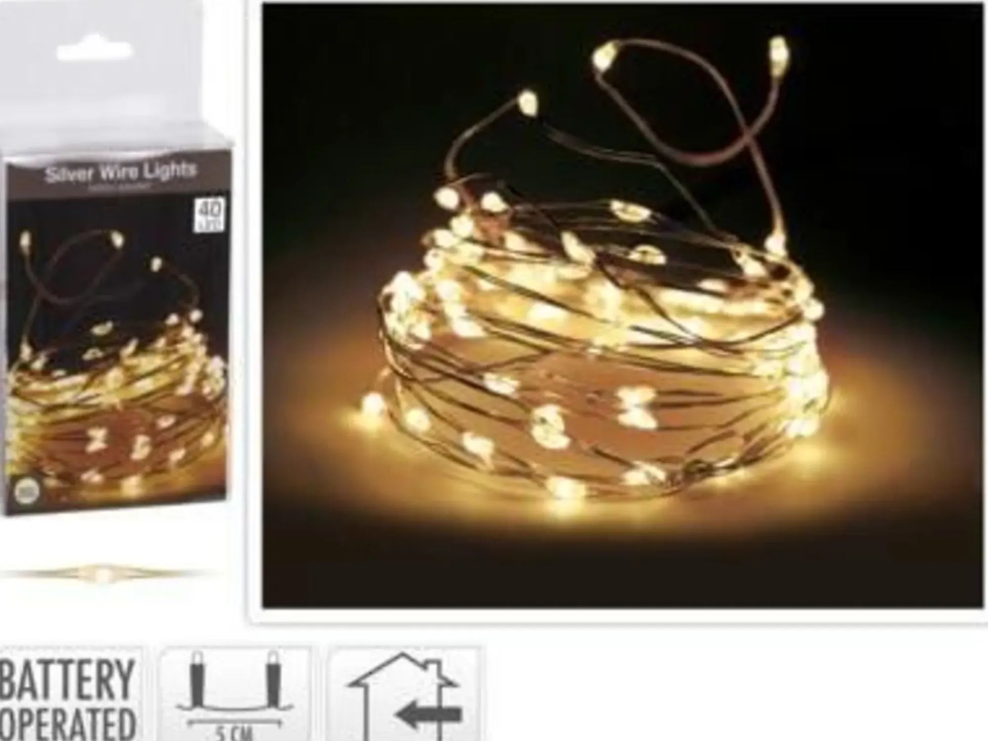 Lyslenke Wirelys 40LED Sølv Batteridrevet-Ki Sale
