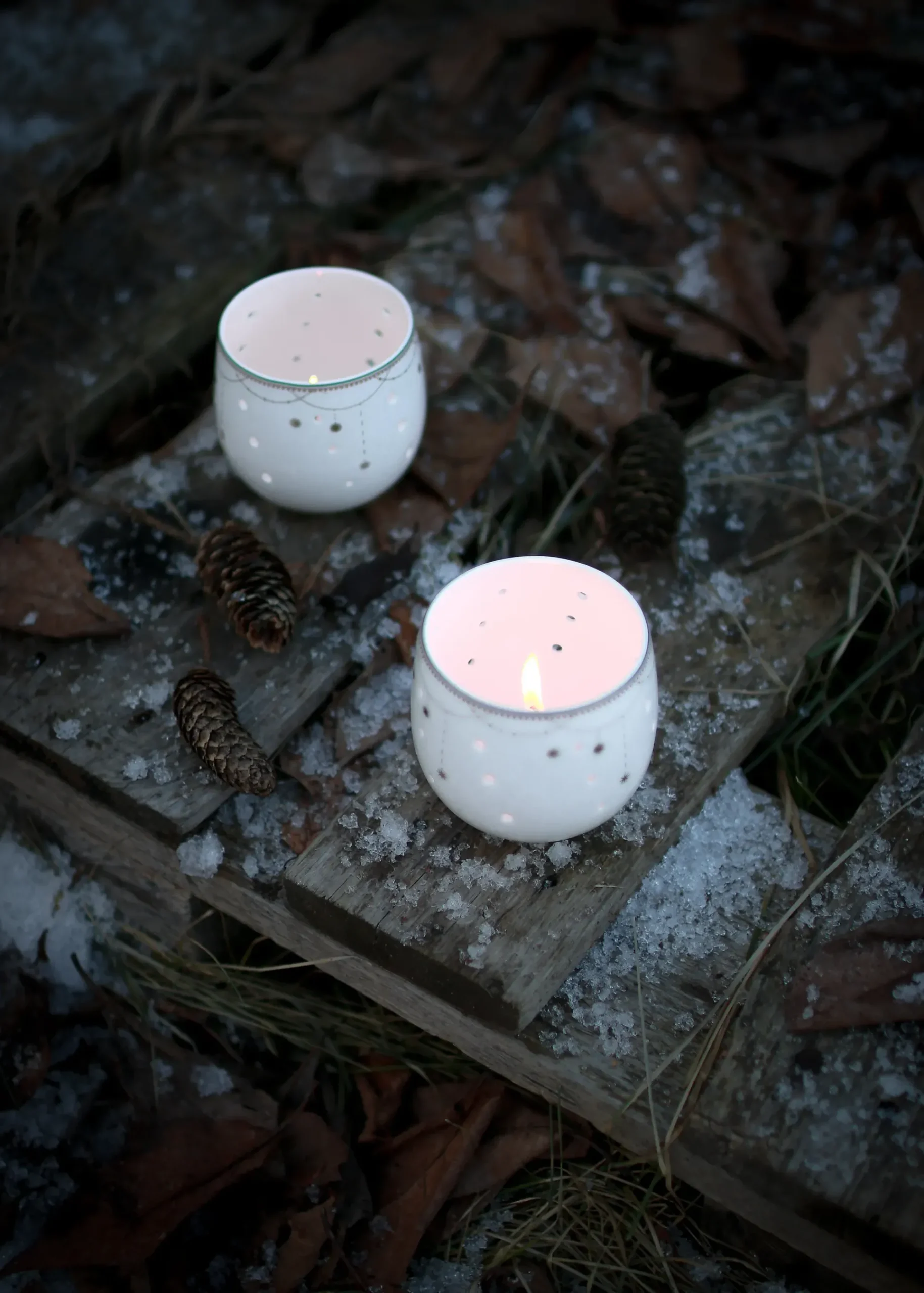 Lyslykt 8cm Julemorgen Girlander 2stk-Wik & walsøe