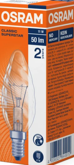 Lyspære Classic BW E14 11W-Osram Discount