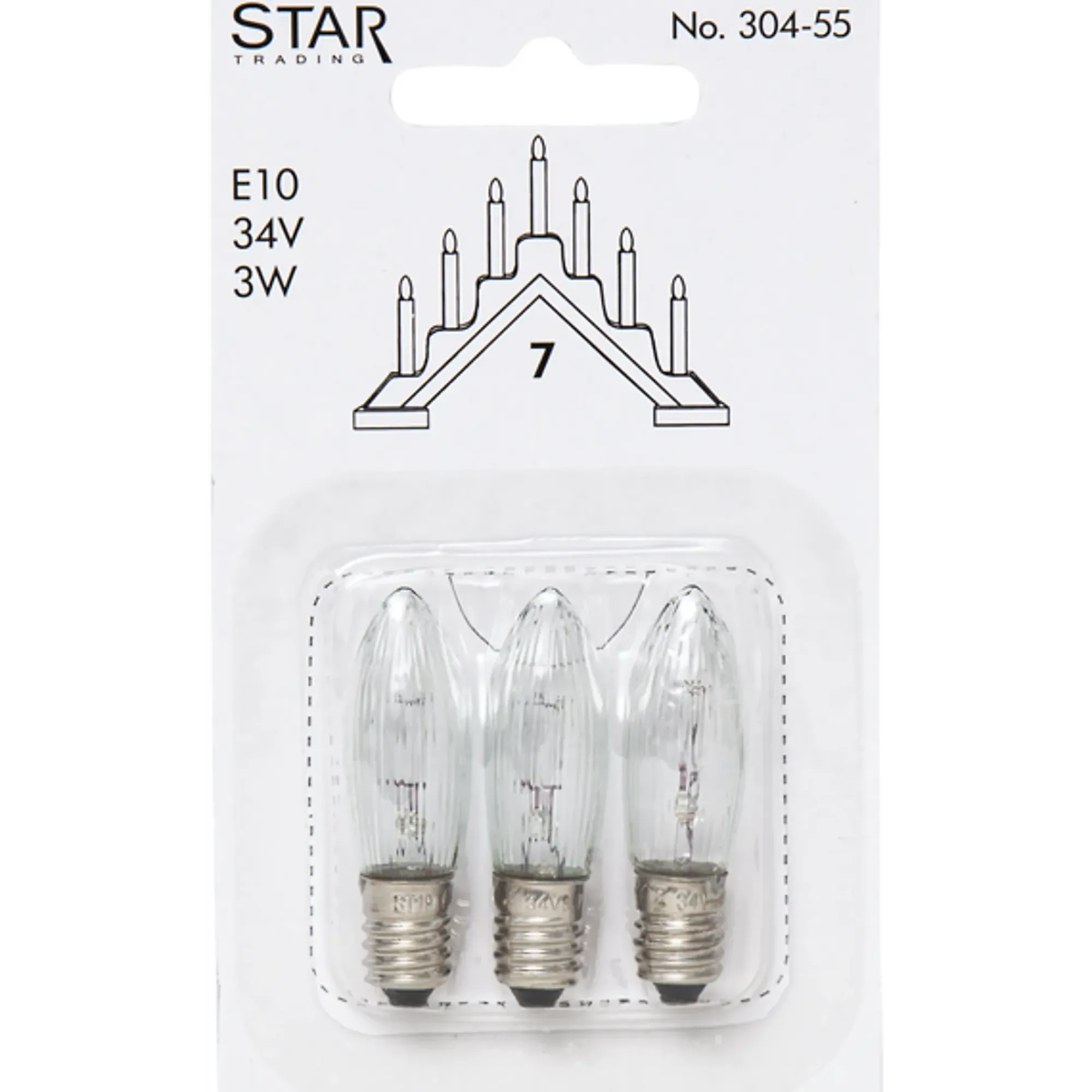 Lyspære E10 34v 3w 3stk-Star trading Sale