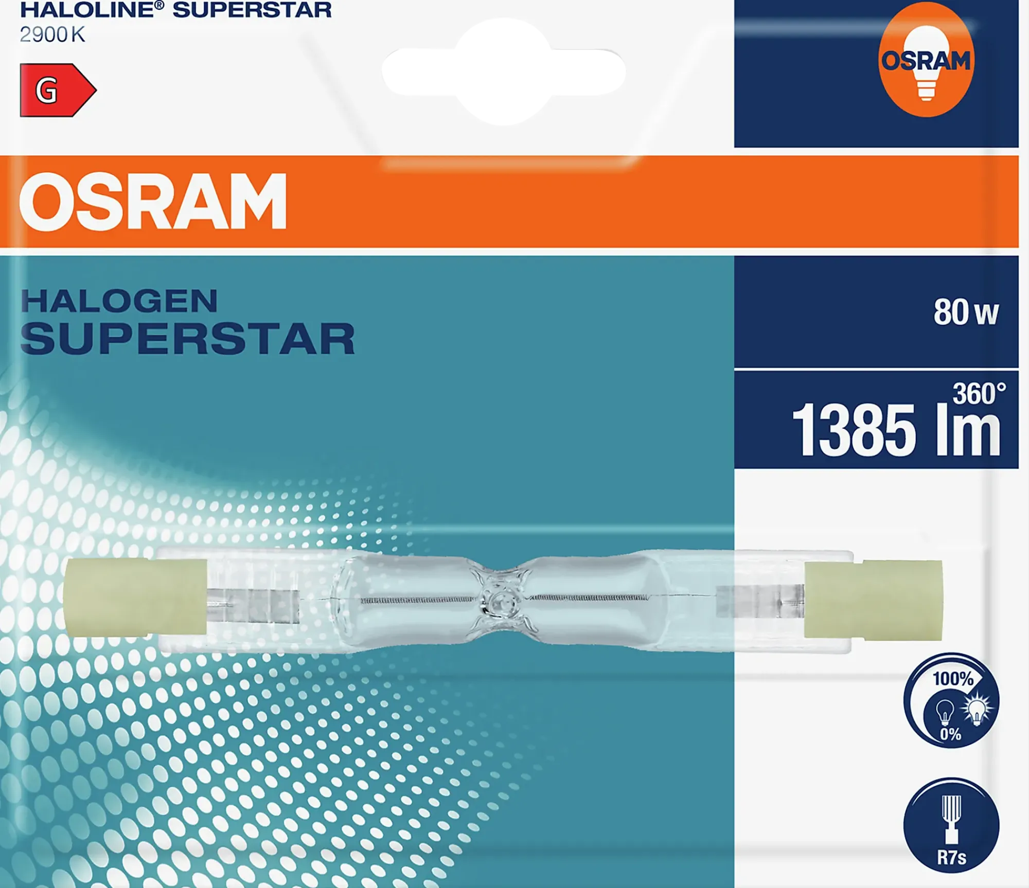 Lyspære Halogen Haloline 80w230v R7S-Osram Best
