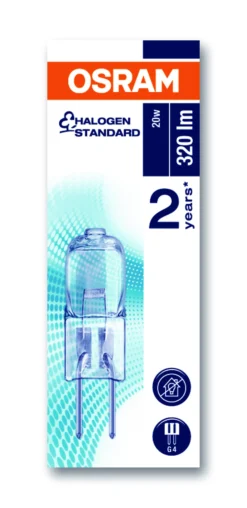 Lyspære Halogen ovn pin 20W 12V G4-Osram Clearance
