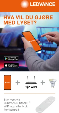 Lyspære smart+wifi PAR16 50 dim 5W GU10-Ledvance Best