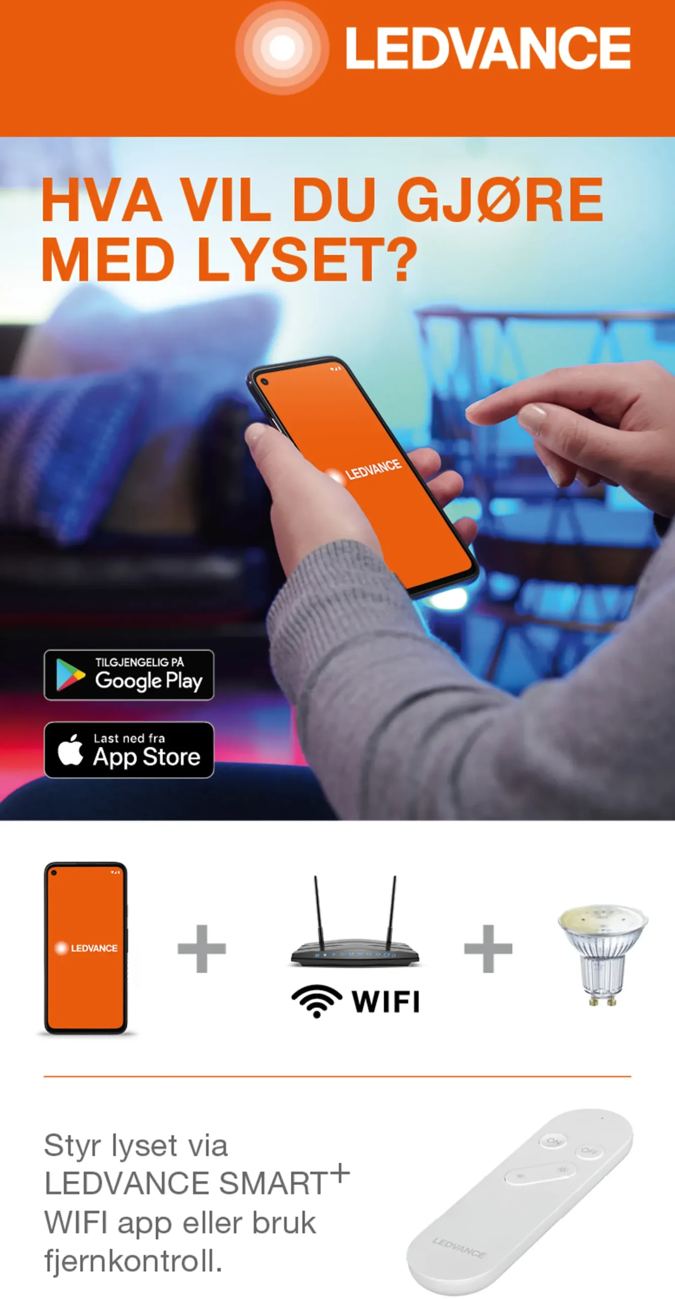 Lyspære smart+wifi PAR16 50 dim 5W GU10-Ledvance Best