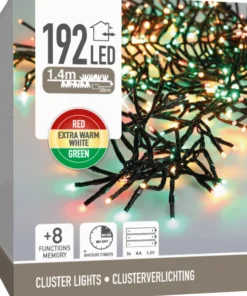 Lysslynge Cluster Lights 192ledlys 3 farger 1,4m-Ki New