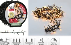 Lysslynge Micro Cluster 750ledlys ekstra varmhvit IP44 15m-Ki New
