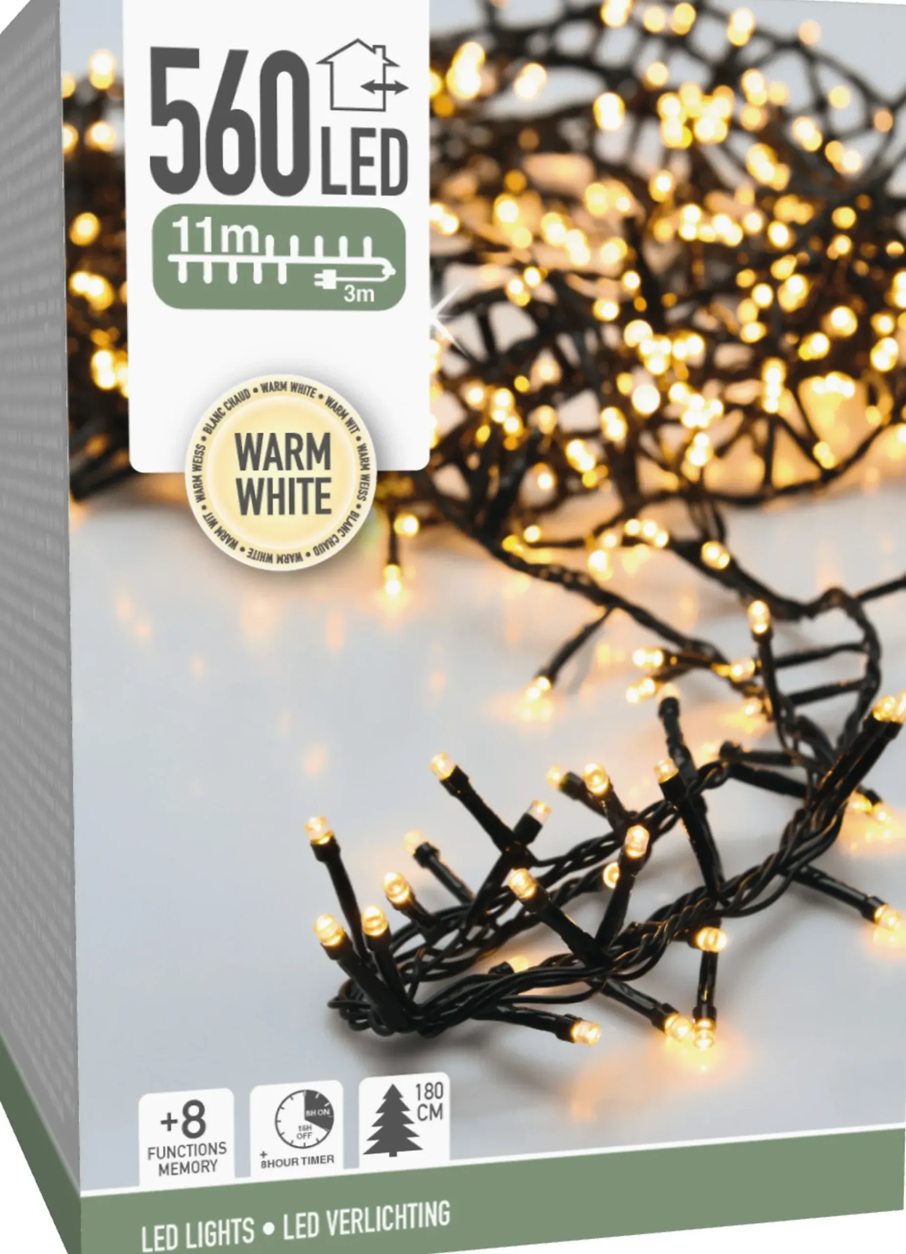 Lysslynge Micro Cluster 560ledlys varmhvit 11m-Ki Outlet
