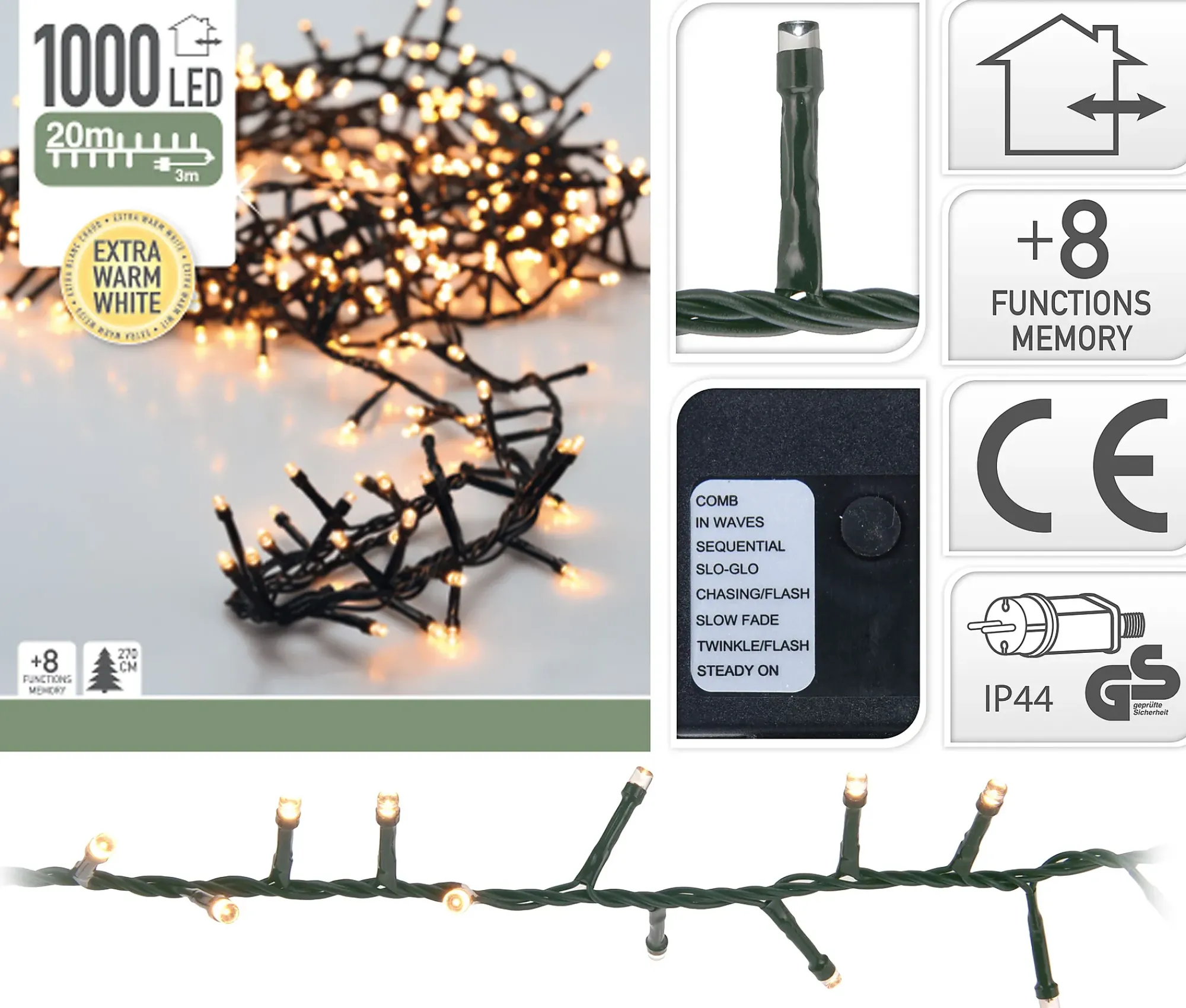 Lysslynge Micro Cluster 1000ledlys ute/inne-Ki Online