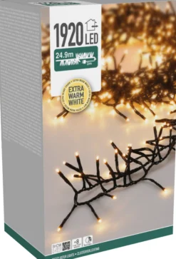 Lysslynge Treecluster 1920ledlys ekstra varmhvit 24,9m-Ki Hot