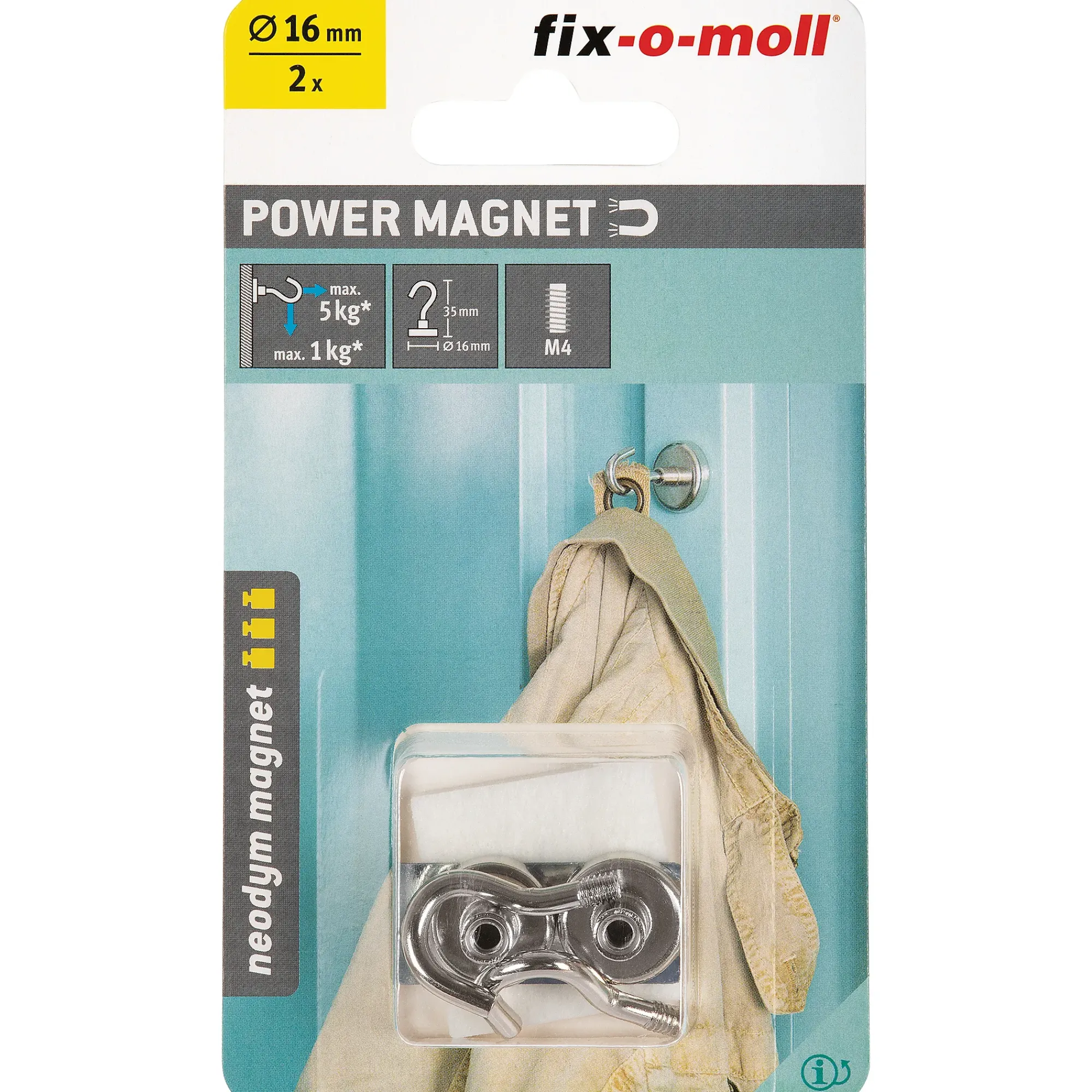 Magnet krok max 5kg 2stk-Fix O Moll