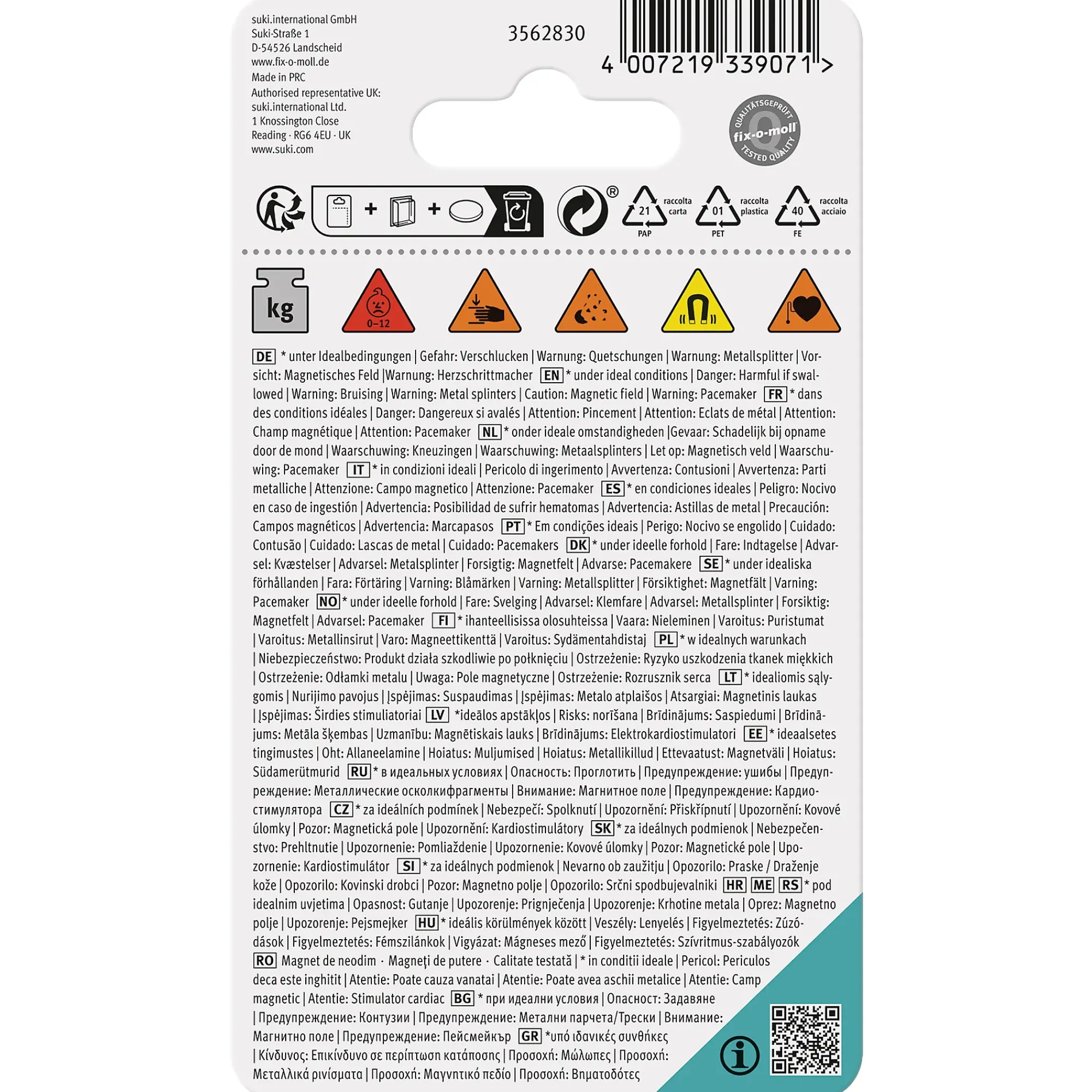 Magnet krok max 5kg 2stk-Fix O Moll
