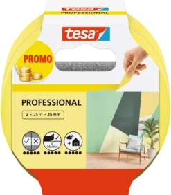 MALERTAPE 25M*25MM 2PK GUL MASKERINGSTAPE PROFESSIONAL-Tesa Discount