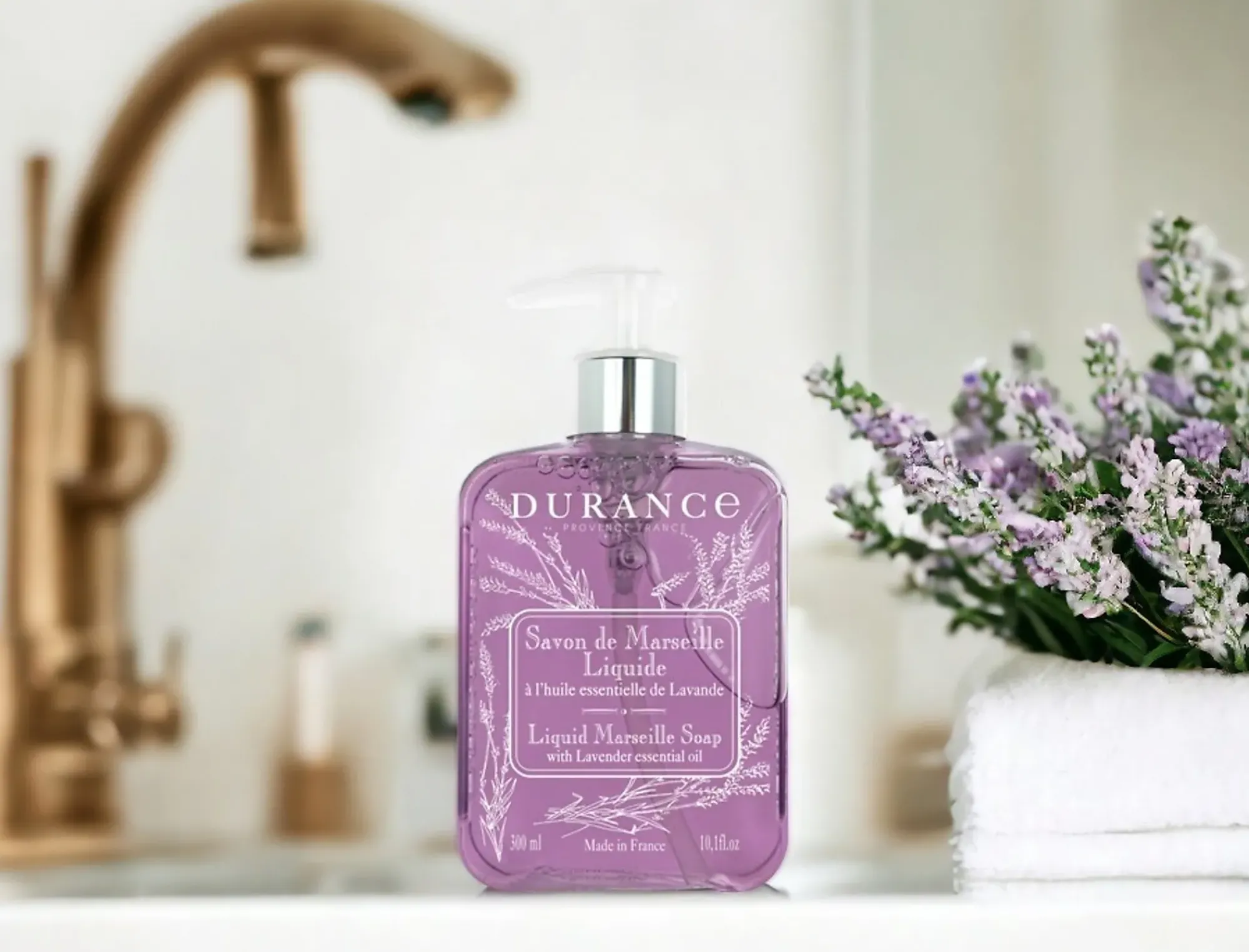 MARSEILLE SÅPE LAVENDEL. 300ML. LILLA. MED ETERISKE OLJER FO-Durance
