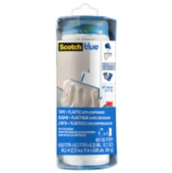 Maskeringsfolie i dispenser med maskeringstape 270cmx17m-3m New