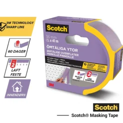 Maskeringstape 2080 24mmx41m for ømfintlige overflater-Scotch Online