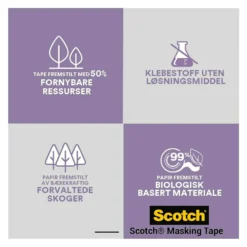 Maskeringstape 2080 24mmx41m for ømfintlige overflater-Scotch Online